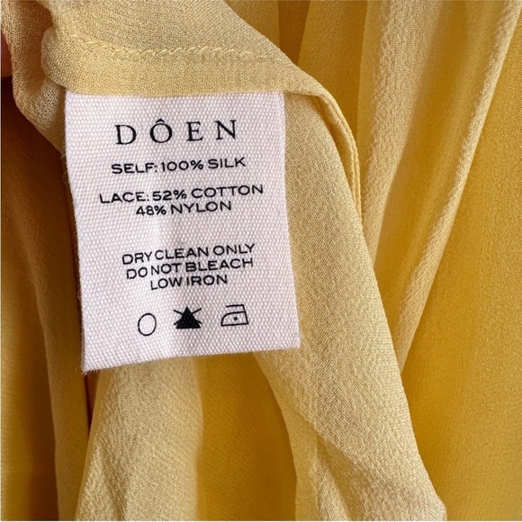 Doen Heirloom Analia 100% Silk Yellow Lace midi Dress NEW - Picture 4 of 4